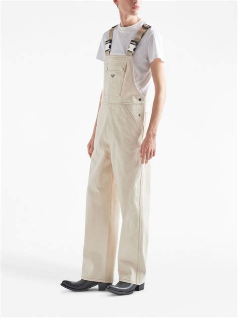 prada white overalls|Shop Prada Bull Denim Overalls .